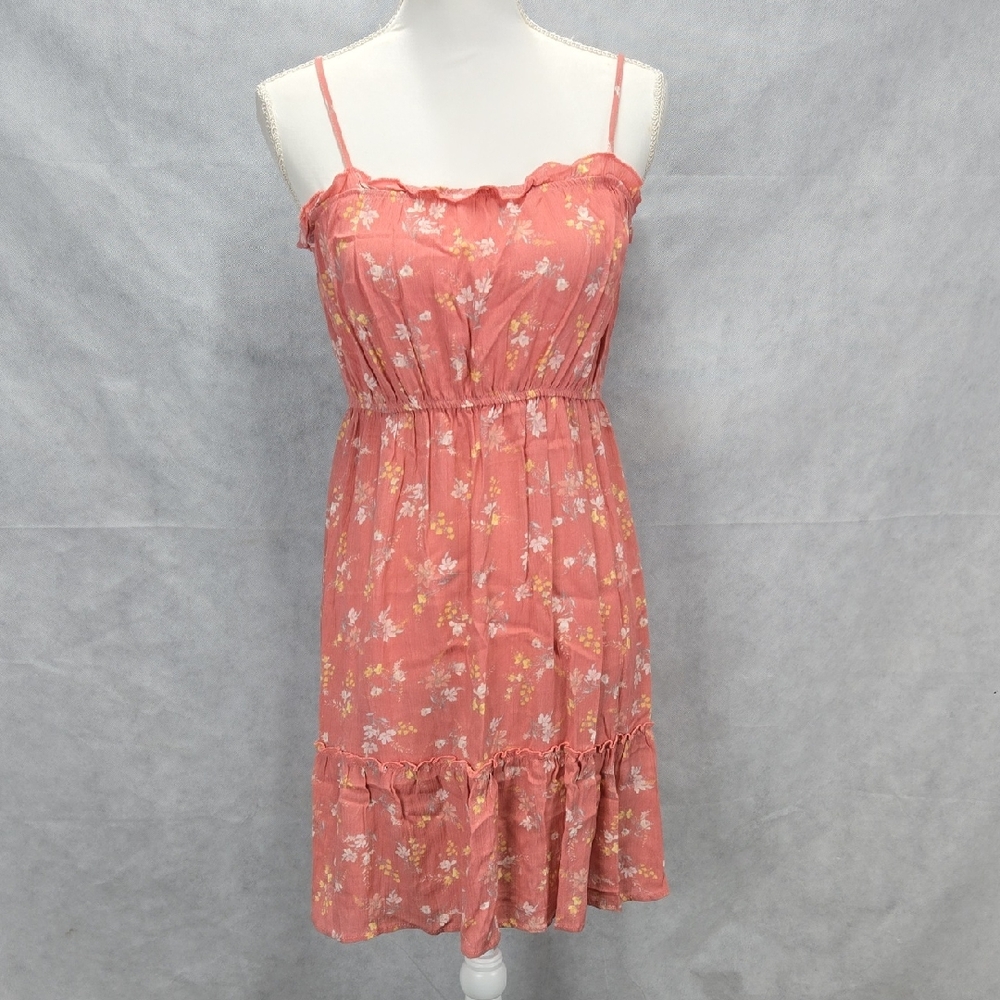 Pink Rose Floral Ruffle Mini Dress